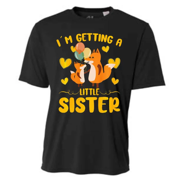 Baby Sister Reveal Im Getting A Little Sister Cute Fox Cooling Performance Crew T-Shirt