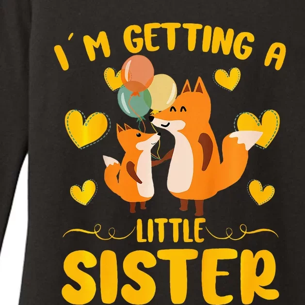 Baby Sister Reveal Im Getting A Little Sister Cute Fox Womens CVC Long Sleeve Shirt