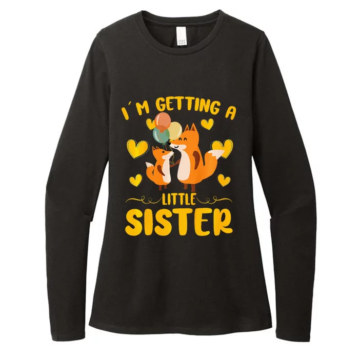 Baby Sister Reveal Im Getting A Little Sister Cute Fox Womens CVC Long Sleeve Shirt