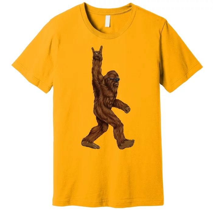 Bigfoot Sasquatch Rock and Roll Sunglasses Rock On Premium T-Shirt