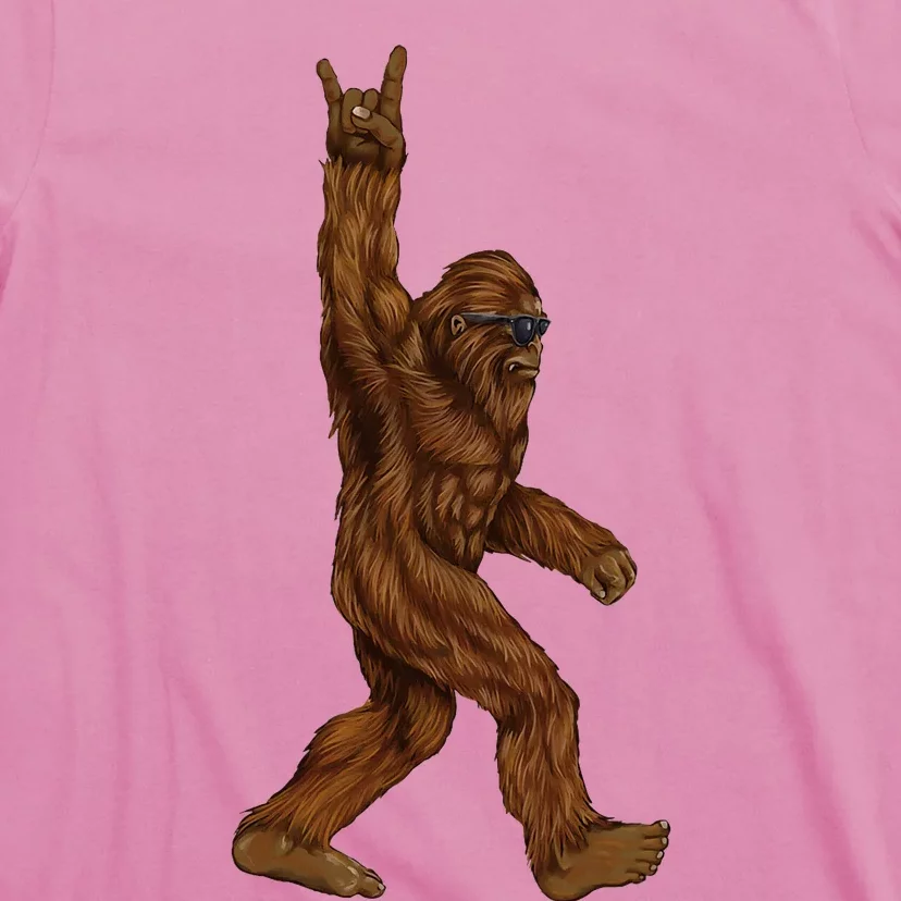 Bigfoot Sasquatch Rock and Roll Sunglasses Rock On T-Shirt