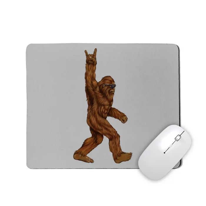 Bigfoot Sasquatch Rock and Roll Sunglasses Rock On Mousepad