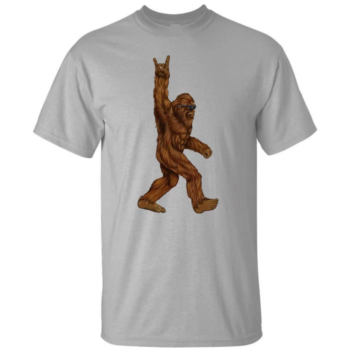 Bigfoot Sasquatch Rock and Roll Sunglasses Rock On Tall T-Shirt