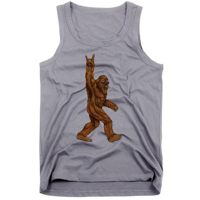 Bigfoot Sasquatch Rock and Roll Sunglasses Rock On Tank Top