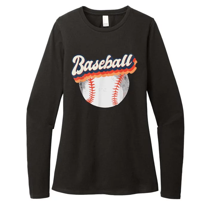 Baseball Sport Retro Womens CVC Long Sleeve Shirt