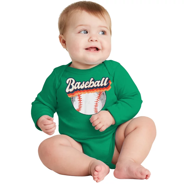 Baseball Sport Retro Baby Long Sleeve Bodysuit