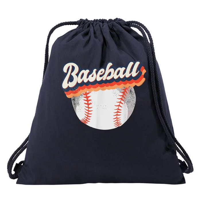 Baseball Sport Retro Drawstring Bag