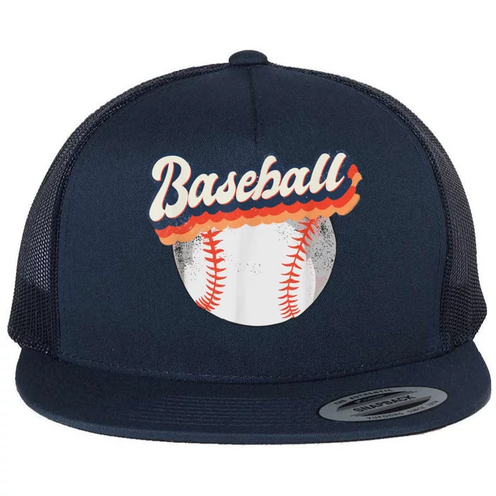 Baseball Sport Retro Flat Bill Trucker Hat