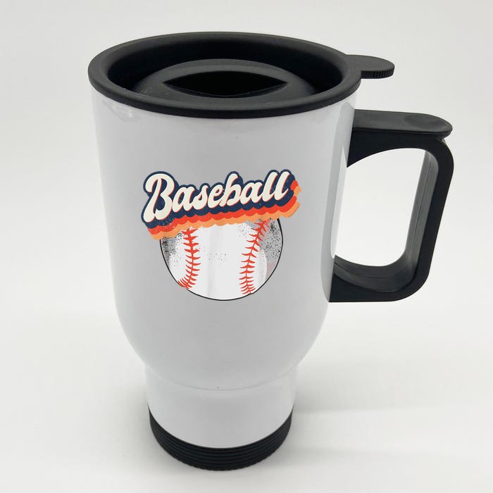 Baseball Sport Retro Front & Back Stainless Steel Travel Mug