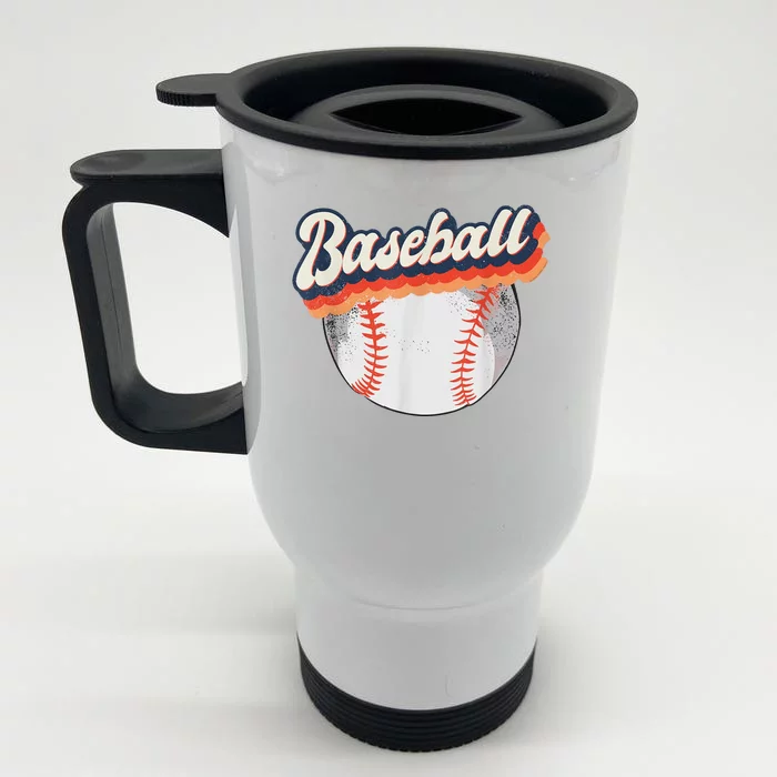 Baseball Sport Retro Front & Back Stainless Steel Travel Mug