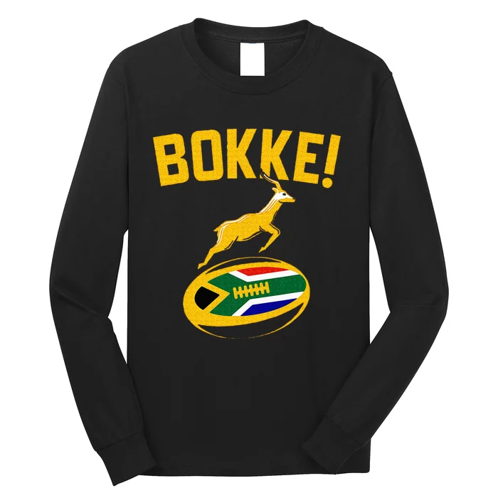 Bokke! Springbok Rugby South African Flag Long Sleeve Shirt