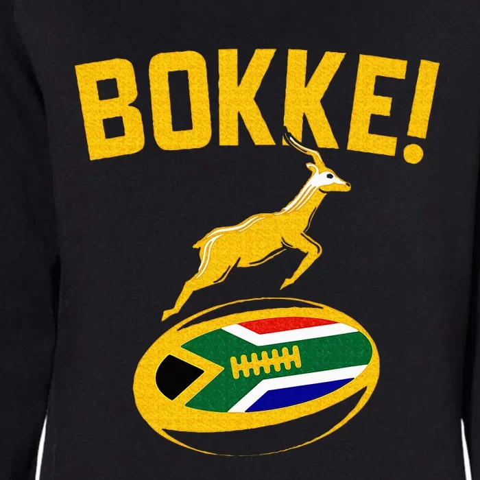 Bokke! Springbok Rugby South African Flag Womens California Wash Sweatshirt