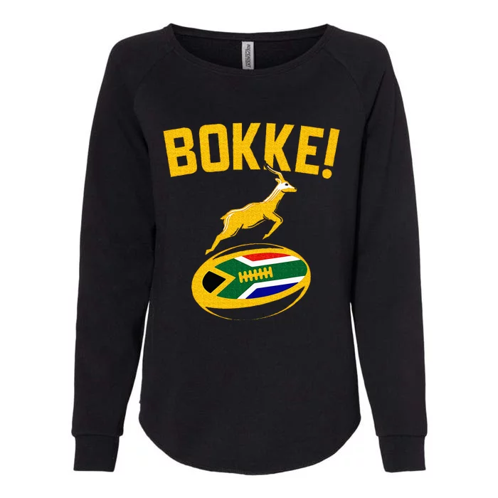 Bokke! Springbok Rugby South African Flag Womens California Wash Sweatshirt