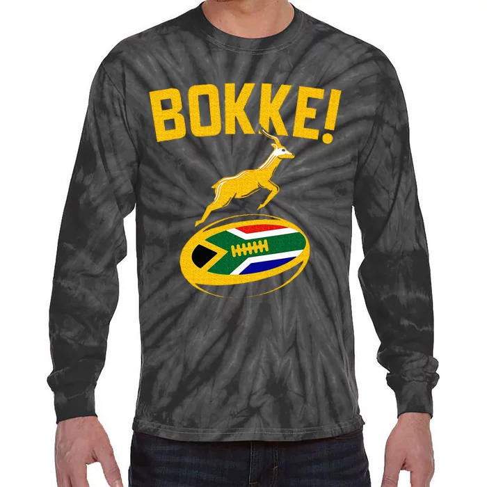 Bokke! Springbok Rugby South African Flag Tie-Dye Long Sleeve Shirt