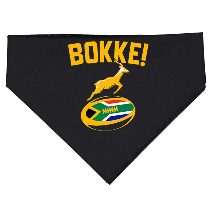 Bokke! Springbok Rugby South African Flag USA-Made Doggie Bandana