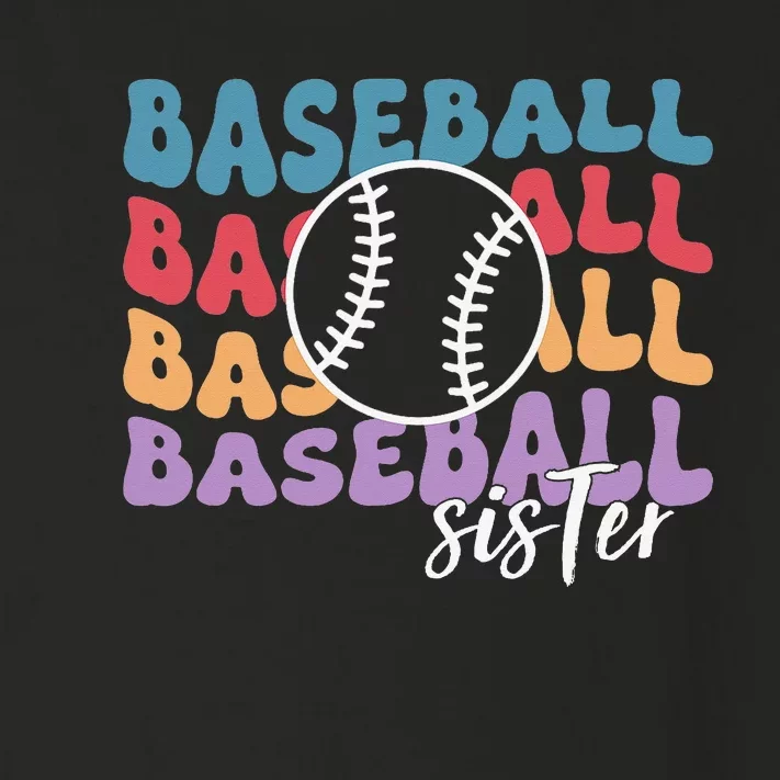 Baseball Sister Retro Big Sister Baseball For  Softball Toddler Long Sleeve Shirt