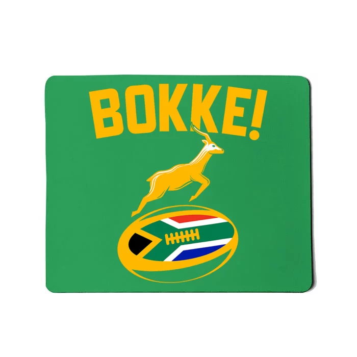 Bokke! Springbok Rugby South African Flag Mousepad