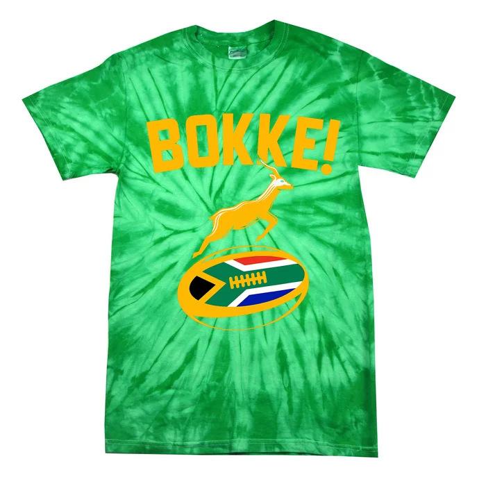 Bokke! Springbok Rugby South African Flag Tie-Dye T-Shirt