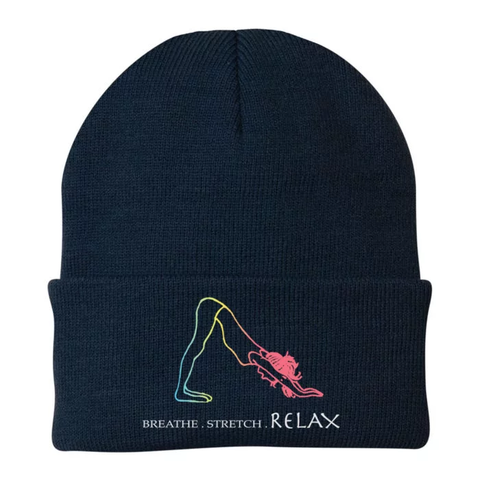 Breathe Stretch Relax Great Gift The Yoga Lovers Gift Knit Cap Winter Beanie