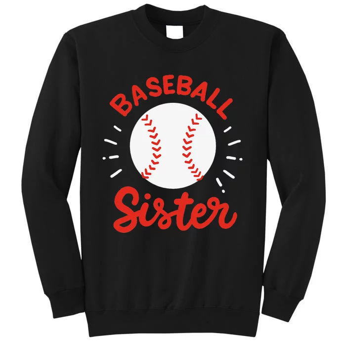 Baseball Sister Retro Big Sister Baseball For  Softball Tall Sweatshirt