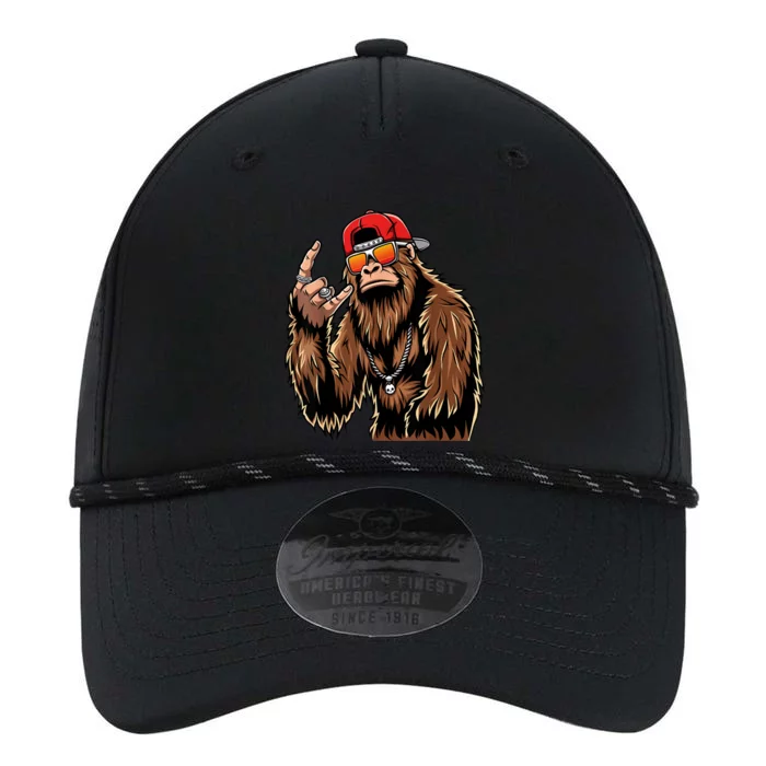 Bigfoot Sasquatch Rock On Hand Rock And Roll Music Lover Performance The Dyno Cap