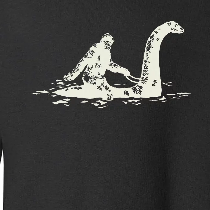 Bigfoot Sasquatch Riding The Loch Ness Monster Toddler Sweatshirt