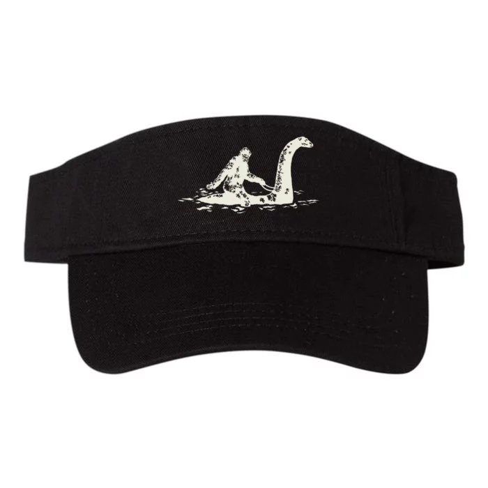 Bigfoot Sasquatch Riding The Loch Ness Monster Valucap Bio-Washed Visor