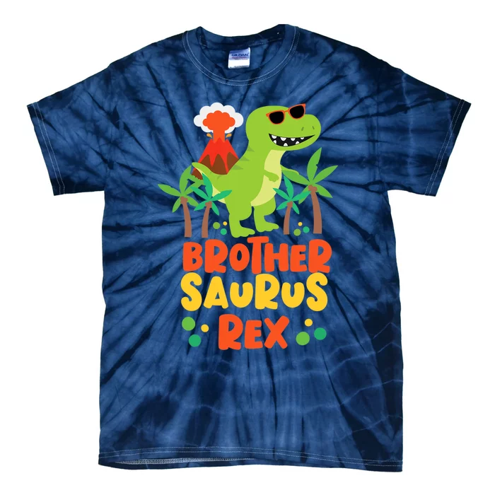 Brother Saurus Rex Dinosaur Dino Tie-Dye T-Shirt