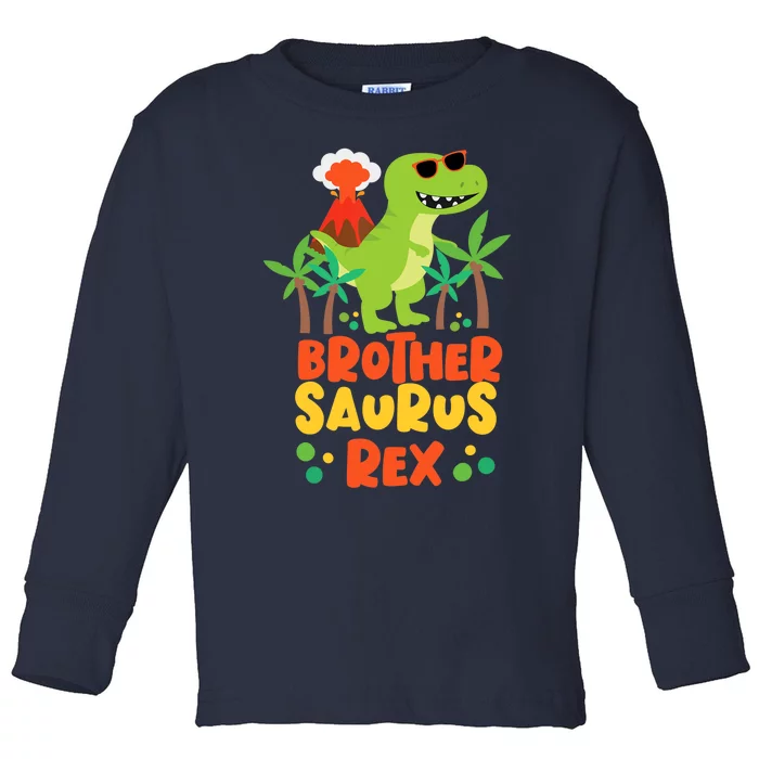 Brother Saurus Rex Dinosaur Dino Toddler Long Sleeve Shirt