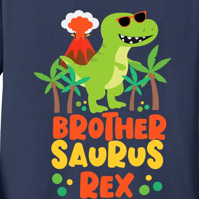 Brother Saurus Rex Dinosaur Dino Kids Long Sleeve Shirt