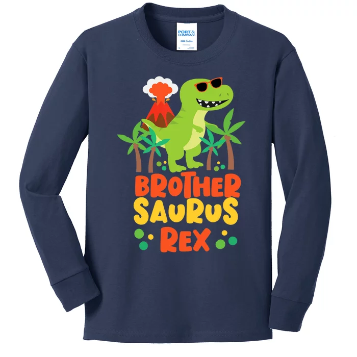 Brother Saurus Rex Dinosaur Dino Kids Long Sleeve Shirt