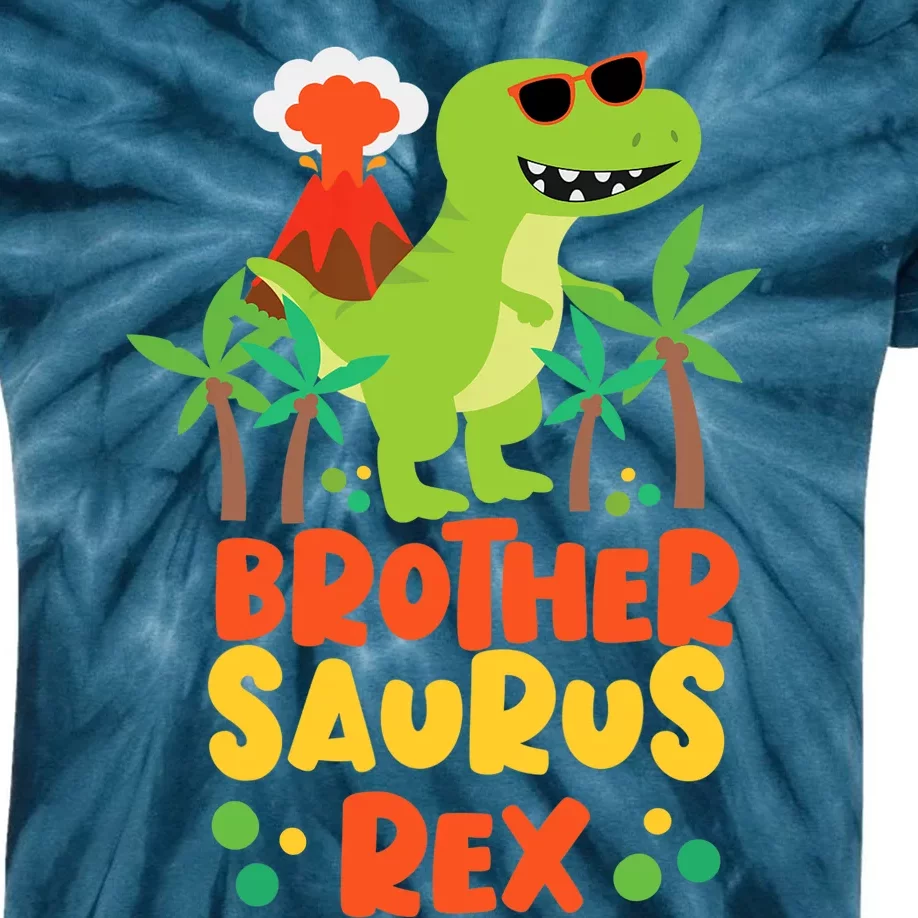 Brother Saurus Rex Dinosaur Dino Kids Tie-Dye T-Shirt