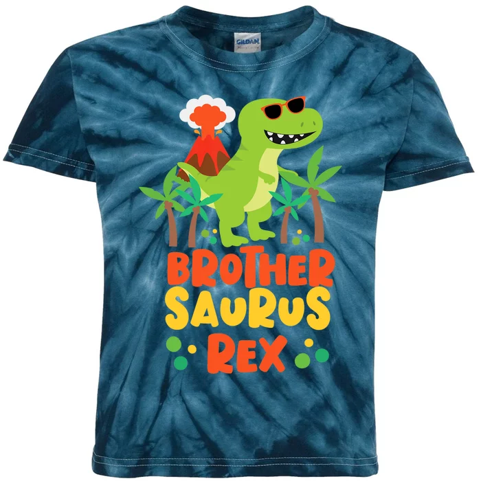 Brother Saurus Rex Dinosaur Dino Kids Tie-Dye T-Shirt