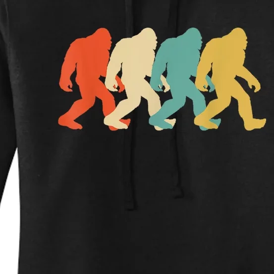 Bigfoot Silhouette Retro Pop Art Sasquatch Graphic Women's Pullover Hoodie