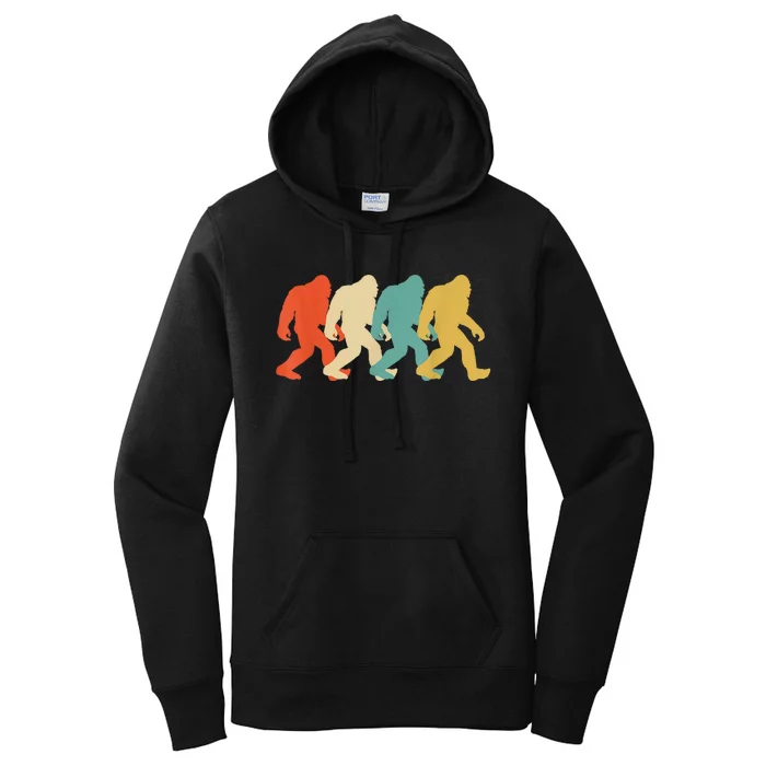 Bigfoot Silhouette Retro Pop Art Sasquatch Graphic Women's Pullover Hoodie