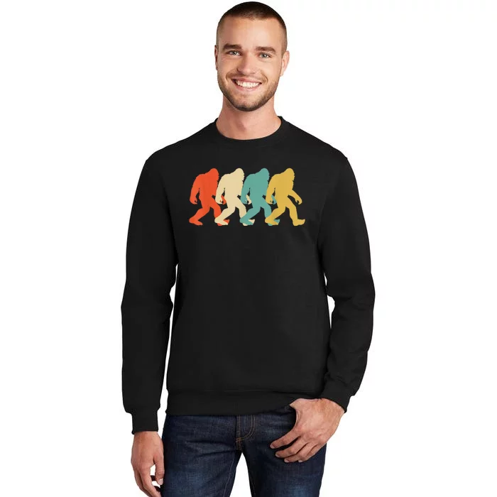 Bigfoot Silhouette Retro Pop Art Sasquatch Graphic Tall Sweatshirt