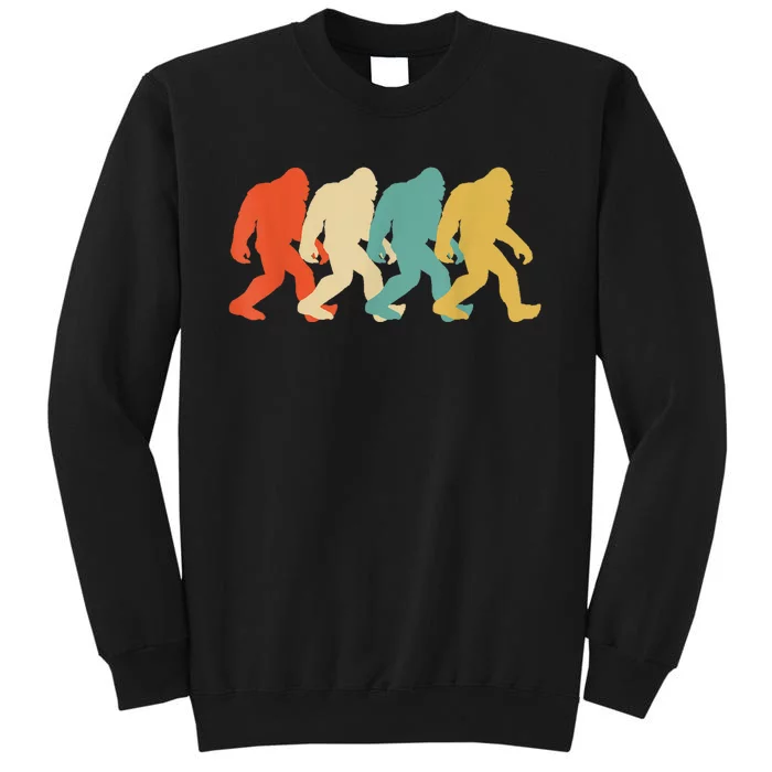 Bigfoot Silhouette Retro Pop Art Sasquatch Graphic Tall Sweatshirt