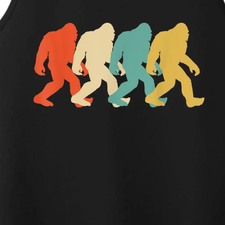 Bigfoot Silhouette Retro Pop Art Sasquatch Graphic Performance Tank