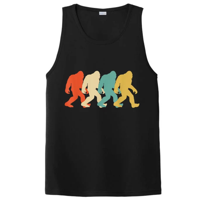 Bigfoot Silhouette Retro Pop Art Sasquatch Graphic Performance Tank