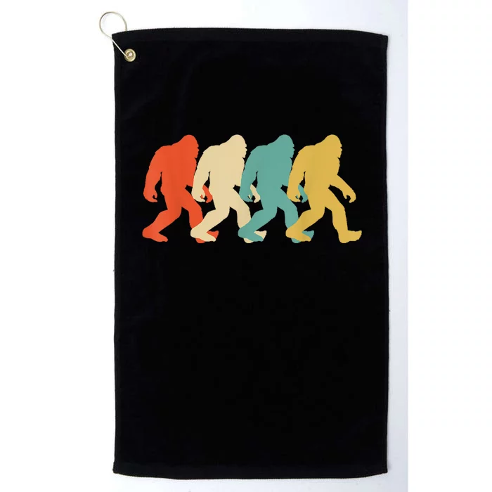 Bigfoot Silhouette Retro Pop Art Sasquatch Graphic Platinum Collection Golf Towel