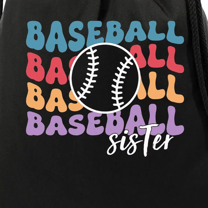 Baseball Sister Retro Big Sister funny Baseball player Drawstring Bag