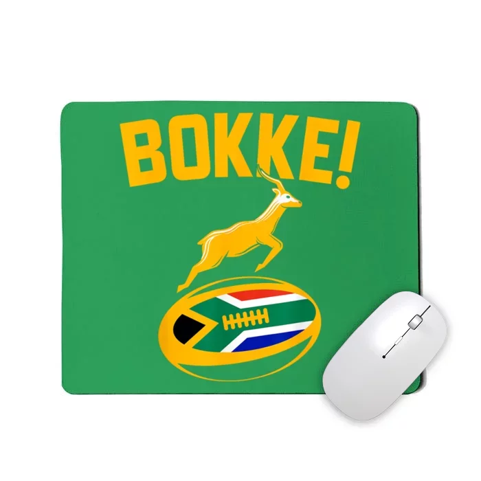 Bokke! Springbok Rugby South African Flag Mousepad