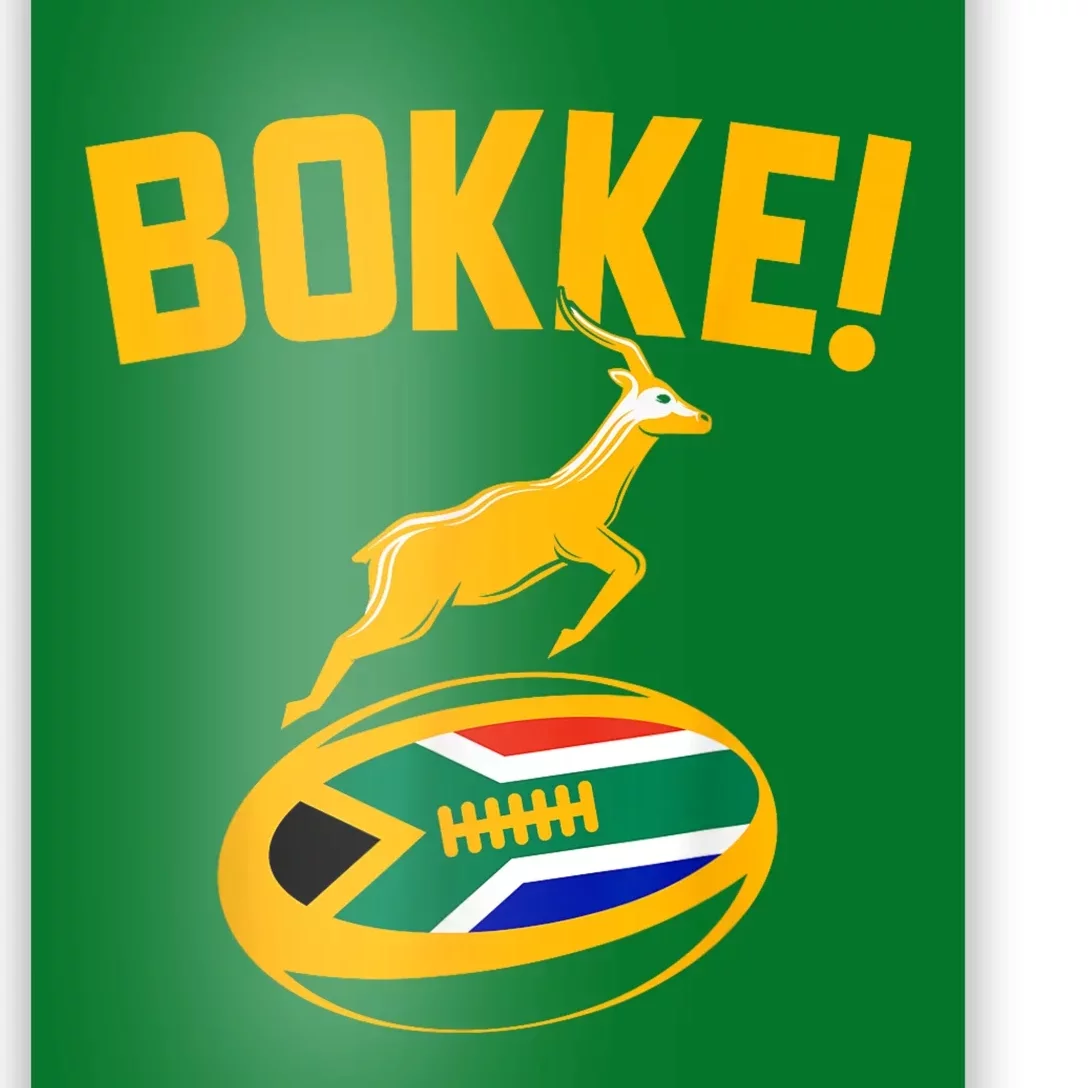 Bokke! Springbok Rugby South African Flag Poster