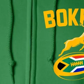 Bokke! Springbok Rugby South African Flag Full Zip Hoodie