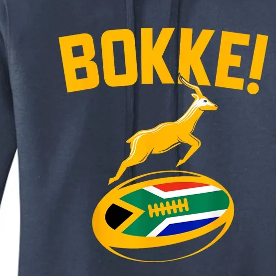 Bokke! Springbok Rugby South African Flag Women's Pullover Hoodie