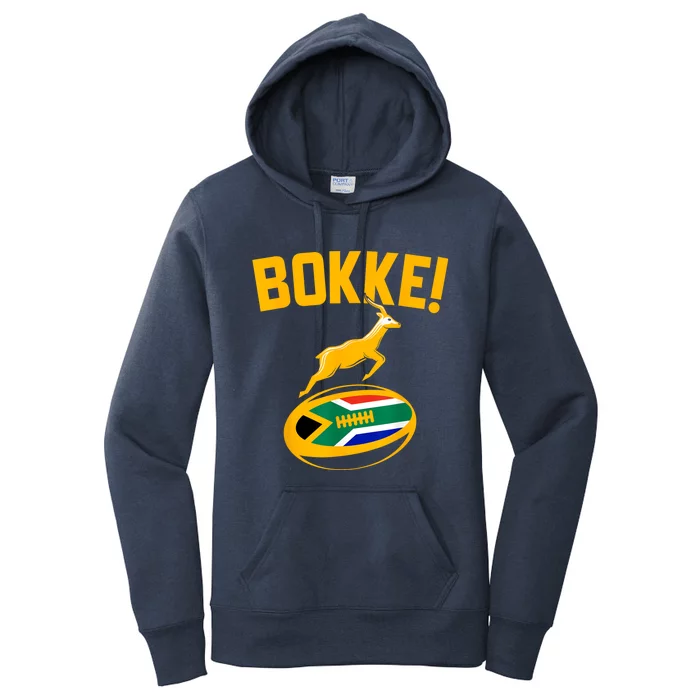 Bokke! Springbok Rugby South African Flag Women's Pullover Hoodie