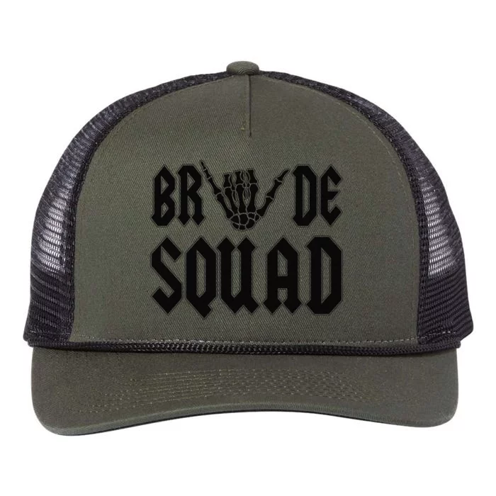 Bride Squad Rock N Roll Halloween Bachelorette Bridal Party Retro Rope Trucker Hat Cap