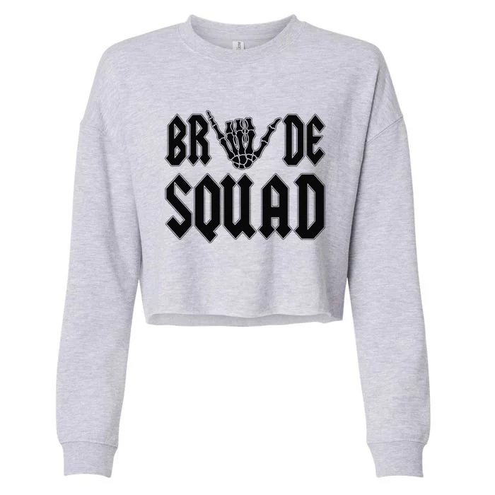 Bride Squad Rock N Roll Halloween Bachelorette Bridal Party Cropped Pullover Crew