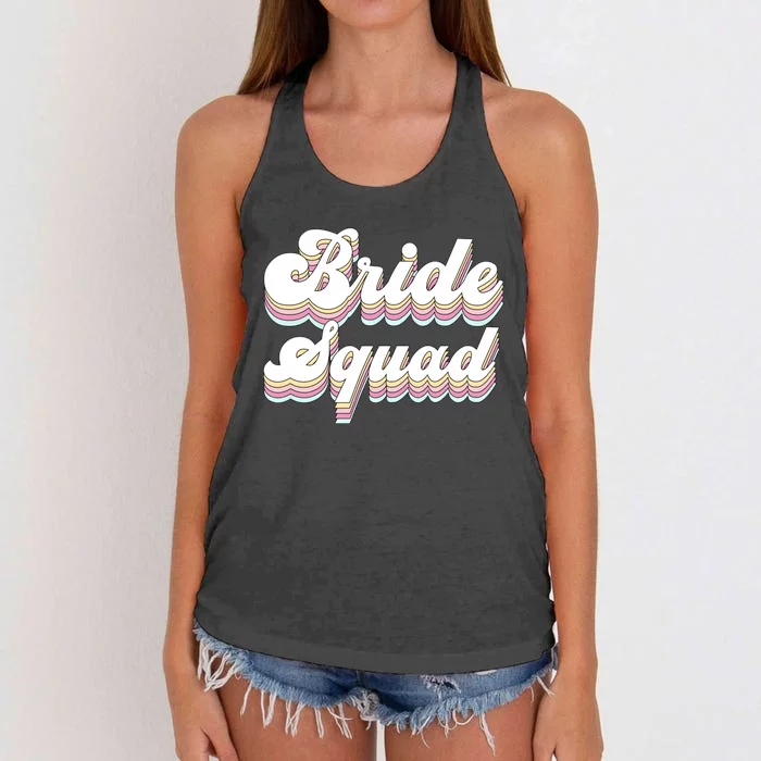 Bride Squad Retro Bachelorette Party Bridesmaids Meaningful Gift Women's Knotted Racerback Tank