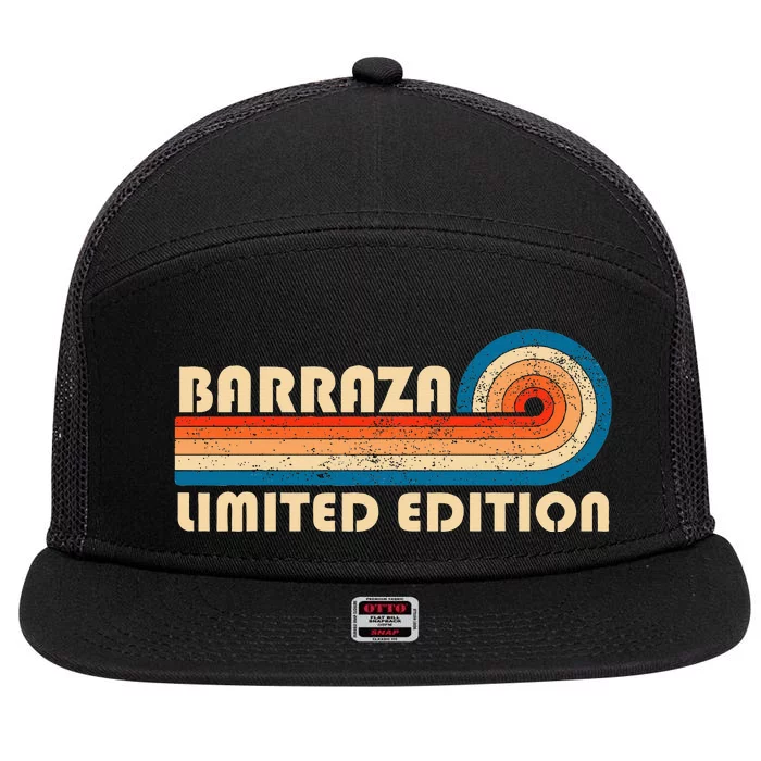 Barraza Surname Retro 80s 90s Birthday 7 Panel Mesh Trucker Snapback Hat